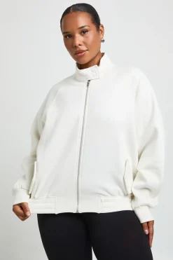 Sweat Bomber Grande Taille Col Cheminée Avec Détails Pressions