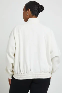 Sweat Bomber Grande Taille Col Cheminée Avec Détails Pressions