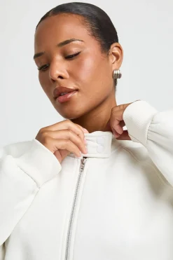 Sweat Bomber Grande Taille Col Cheminée Avec Détails Pressions