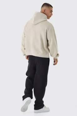 Sweat à capuche ample zippé à écusson B