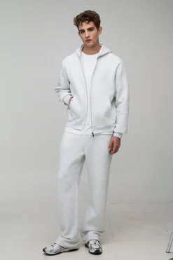 Sweat à capuche basique boxy à fermeture éclair
