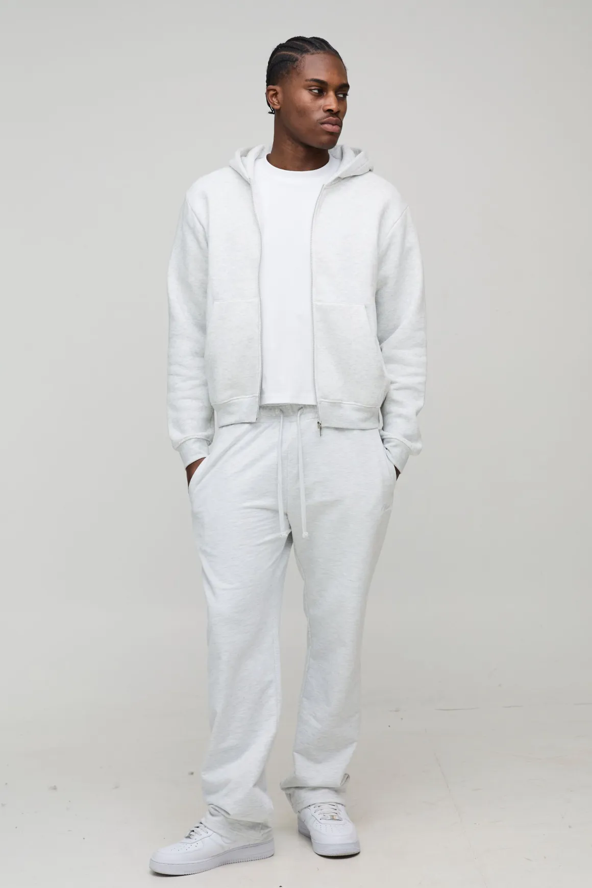 Sweat à capuche basique, coupe boxy, à fermeture éclair