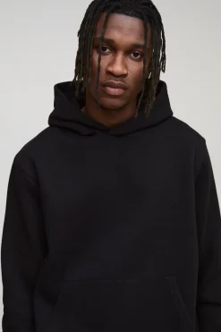 Sweat à capuche basique grande taille, à coupe carrée et à enfiler par-dessus la tête