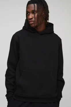Sweat à capuche basique grande taille, à coupe carrée et à enfiler par-dessus la tête