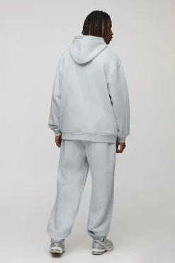 Sweat à capuche basique surdimensionné à zip pour personnes grandes