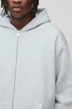 Sweat à capuche basique surdimensionné à zip pour personnes grandes