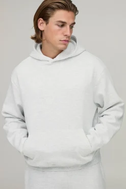 Sweat à capuche basique surdimensionné et à la coupe carrée
