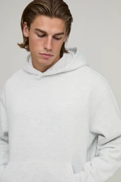 Sweat à capuche basique surdimensionné et à la coupe carrée