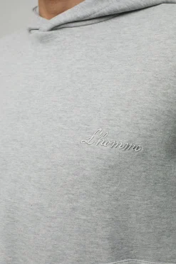 Sweat à capuche coupe régulière ton sur ton avec poche passepoilée brodée