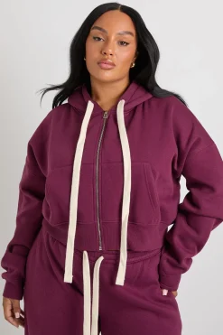 boohoo Sweat à capuche court à coupe boxy avec cordon de serrage contrasté<Femme Tops D’Automne|Sweats À Capuche Et Sweatshirts