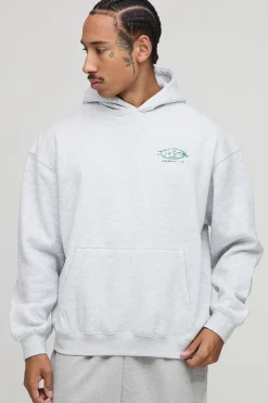 boohooMAN Sweat à capuche graphique Bonsai oversize<Homme Sweats À Capuche Et Sweatshirts|Sweats À Capuche Grande Taille