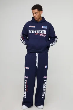boohooMAN Sweat à capuche graphique moto surdimensionné et à coupe carrée<Homme Sweats À Capuche Et Sweatshirts|Sweats À Capuche Et Sweats