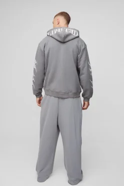 Sweat à capuche graphique oversize à zip intégral en édition limitée