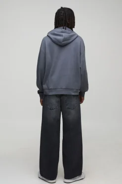 Sweat à capuche Interlock surdimensionné, au style boxy orné de fausses perles