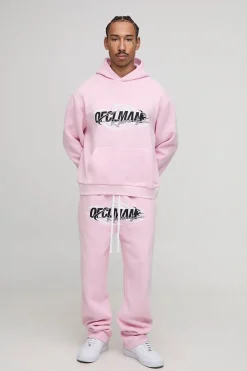 Sweat à capuche lavé graphique oversize boxy Ofclman & survêtement jogger décontracté