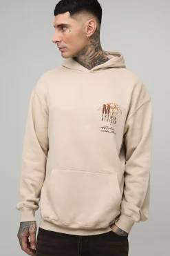 Sweat à capuche long et surdimensionné Monaco à imprimé floral