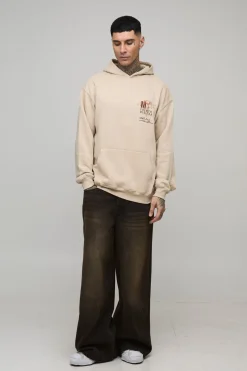 Sweat à capuche long et surdimensionné Monaco à imprimé floral