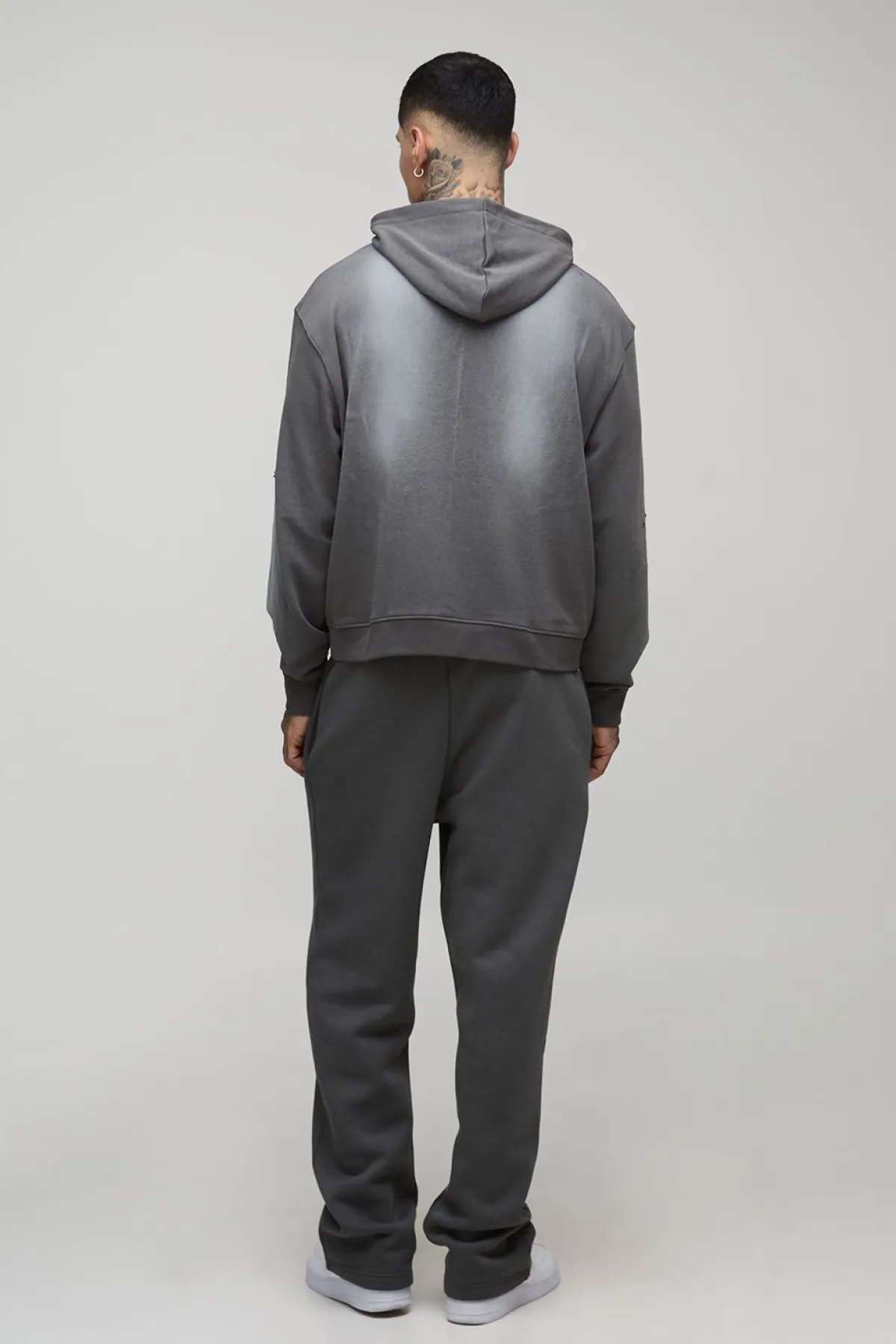 boohooMAN Sweat à capuche long oversize, à coupe carrée, style western, graphique, acid wash et délavé<Homme Tout Afficher|Sweats À Capuche Tall