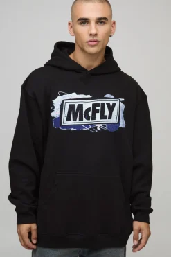 Sweat à capuche noir surdimensionné imprimé « McFly License »
