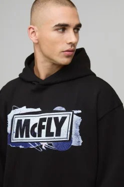 Sweat à capuche noir surdimensionné imprimé « McFly License »
