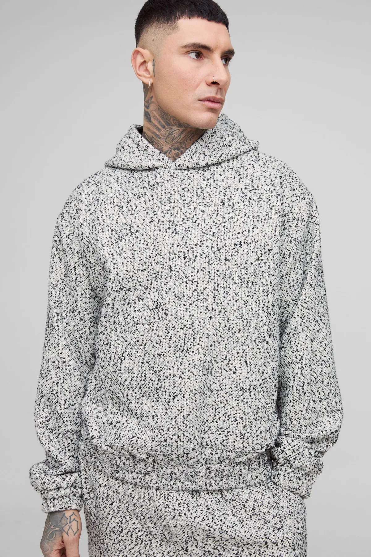 boohooMAN Sweat à capuche oversize bouclé boxy pour personnes de grande taille<Homme Tout Afficher|Sweats À Capuche Tall