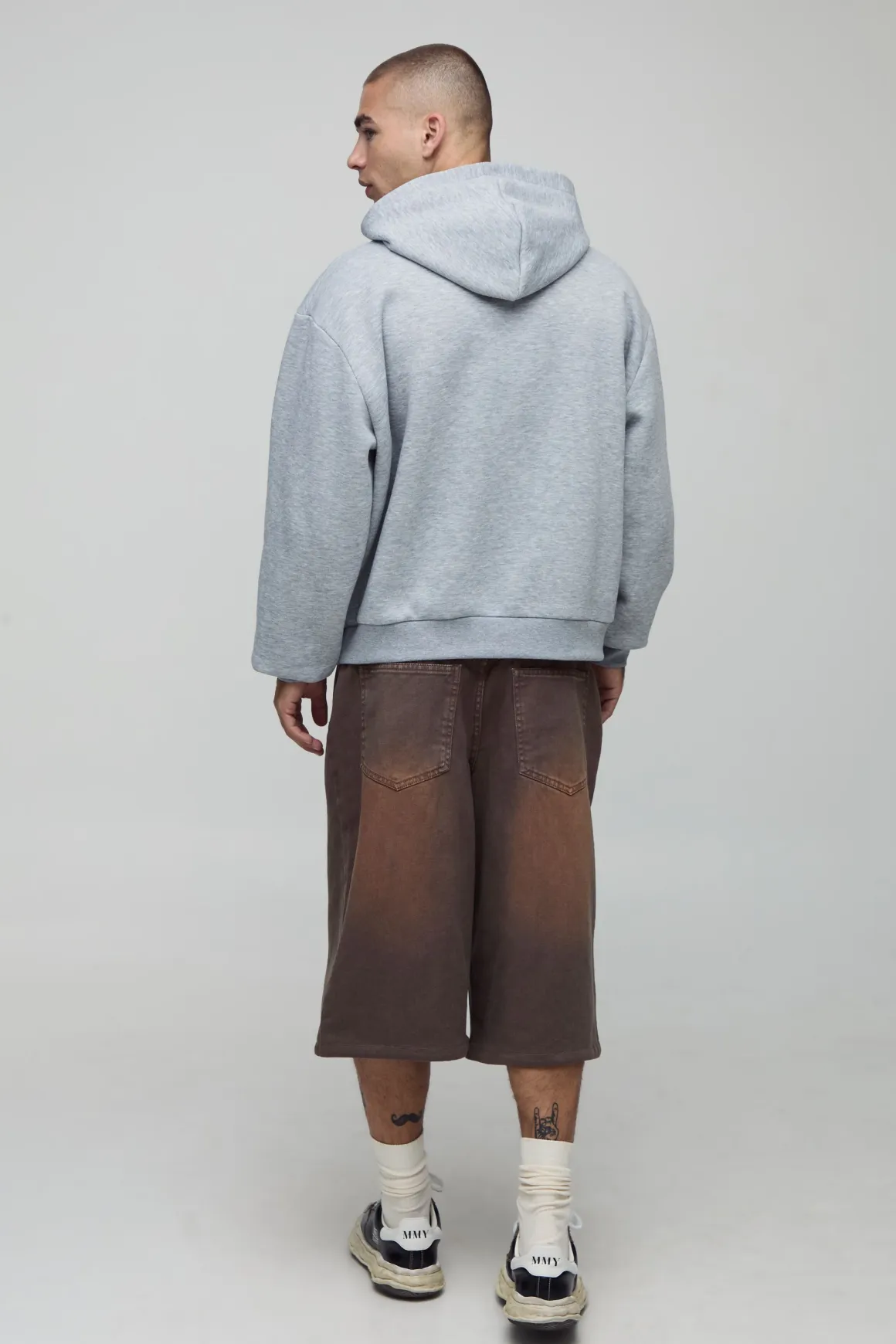 Sweat à capuche oversize boxy à appliqué imprimé vache