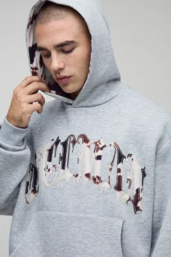 Sweat à capuche oversize boxy à appliqué imprimé vache