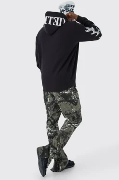 boohooMAN Sweat à capuche oversize imprimé<Homme Sweats À Capuche Et Sweatshirts|Sweats À Capuche Grande Taille