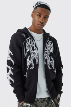boohooMAN Sweat à capuche oversize imprimé<Homme Sweats À Capuche Et Sweatshirts|Sweats À Capuche Grande Taille