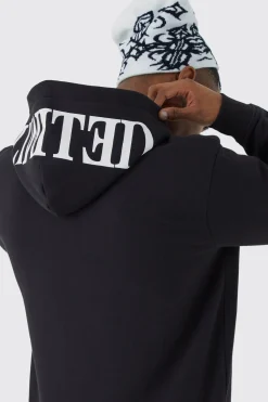boohooMAN Sweat à capuche oversize imprimé<Homme Sweats À Capuche Et Sweatshirts|Sweats À Capuche Grande Taille