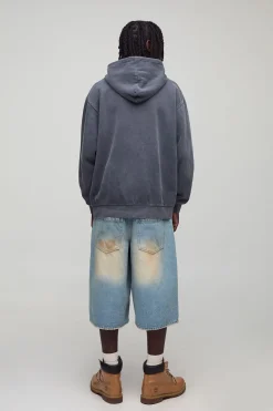 boohooMAN Sweat à capuche oversize lavé à motif graphique « Repentant » de couleur<Homme Sweats À Capuche Et Sweatshirts|Sweats À Capuche Grande Taille