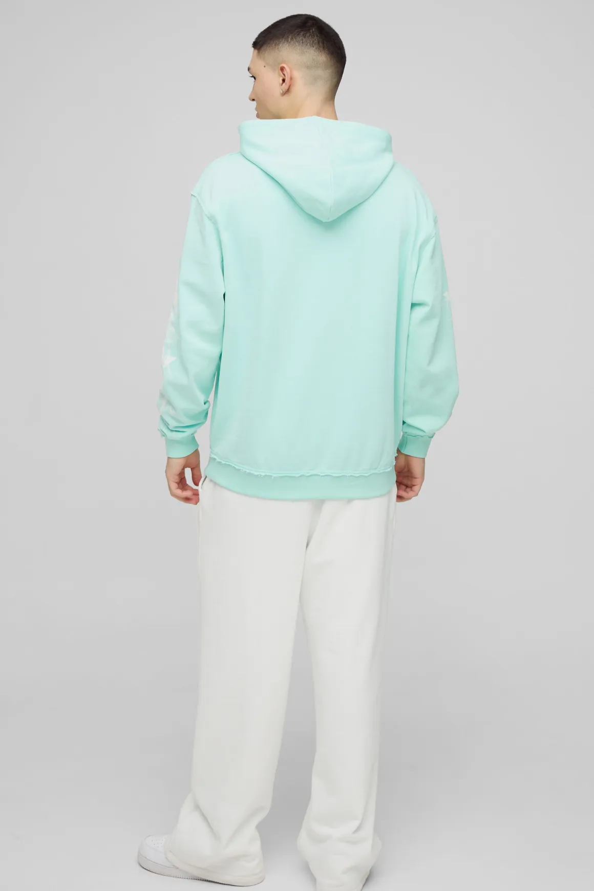 Sweat à capuche oversize "Loopback Raw Seams Worldwide Printed"