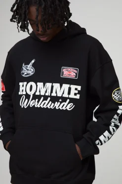 boohooMAN Sweat à capuche oversize imprimé sous licence Coca Cola de Noël<Homme Sweats À Capuche Et Sweatshirts|Sweats À Capuche Et Sweats
