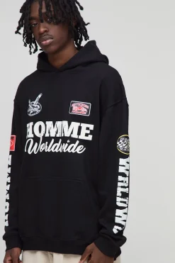 boohooMAN Sweat à capuche oversize imprimé sous licence Coca Cola de Noël<Homme Sweats À Capuche Et Sweatshirts|Sweats À Capuche Et Sweats