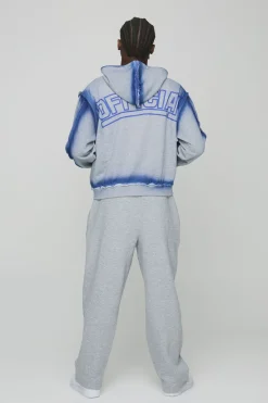 Sweat à capuche oversize style boxy avec détail de couture loopback et fermeture éclair traversante
