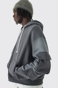 Sweat à capuche oversize utilitaire