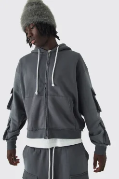 Sweat à capuche oversize utilitaire