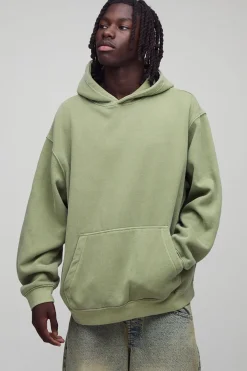 boohooMAN Sweat à capuche oversize délavé imprimé Osaka<Homme Sweats À Capuche Et Sweatshirts|Sweats À Capuche Grande Taille