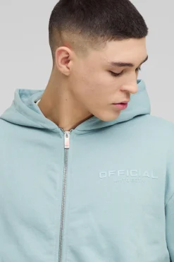 boohooMAN Sweat à capuche oversize zippé<Homme Sweats À Capuche Et Sweatshirts|Sweats À Capuche Et Sweats