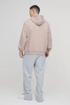 Sweat à capuche oversize zippé à écussons