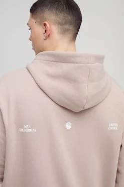 Sweat à capuche oversize zippé à écussons