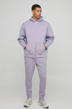 Sweat à capuche oversize zip Through Bonded Scuba