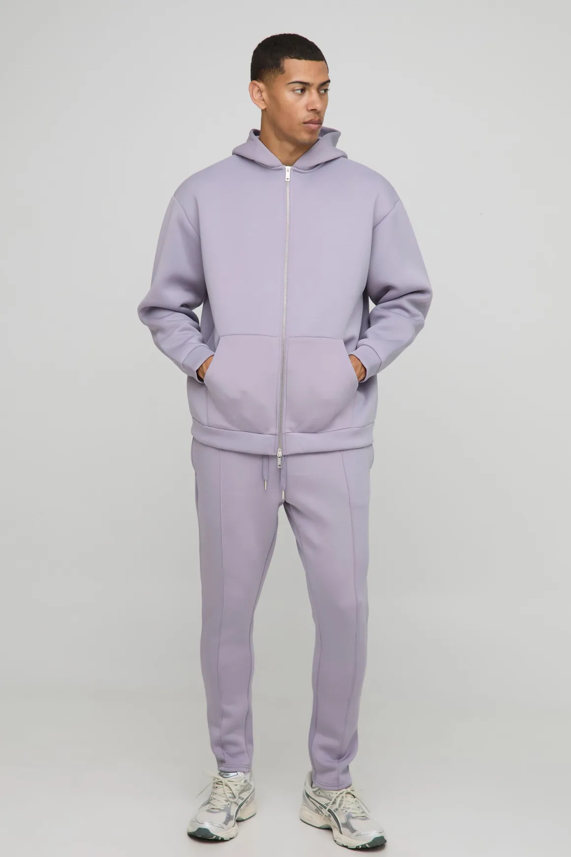Sweat à capuche oversize zip Through Bonded Scuba