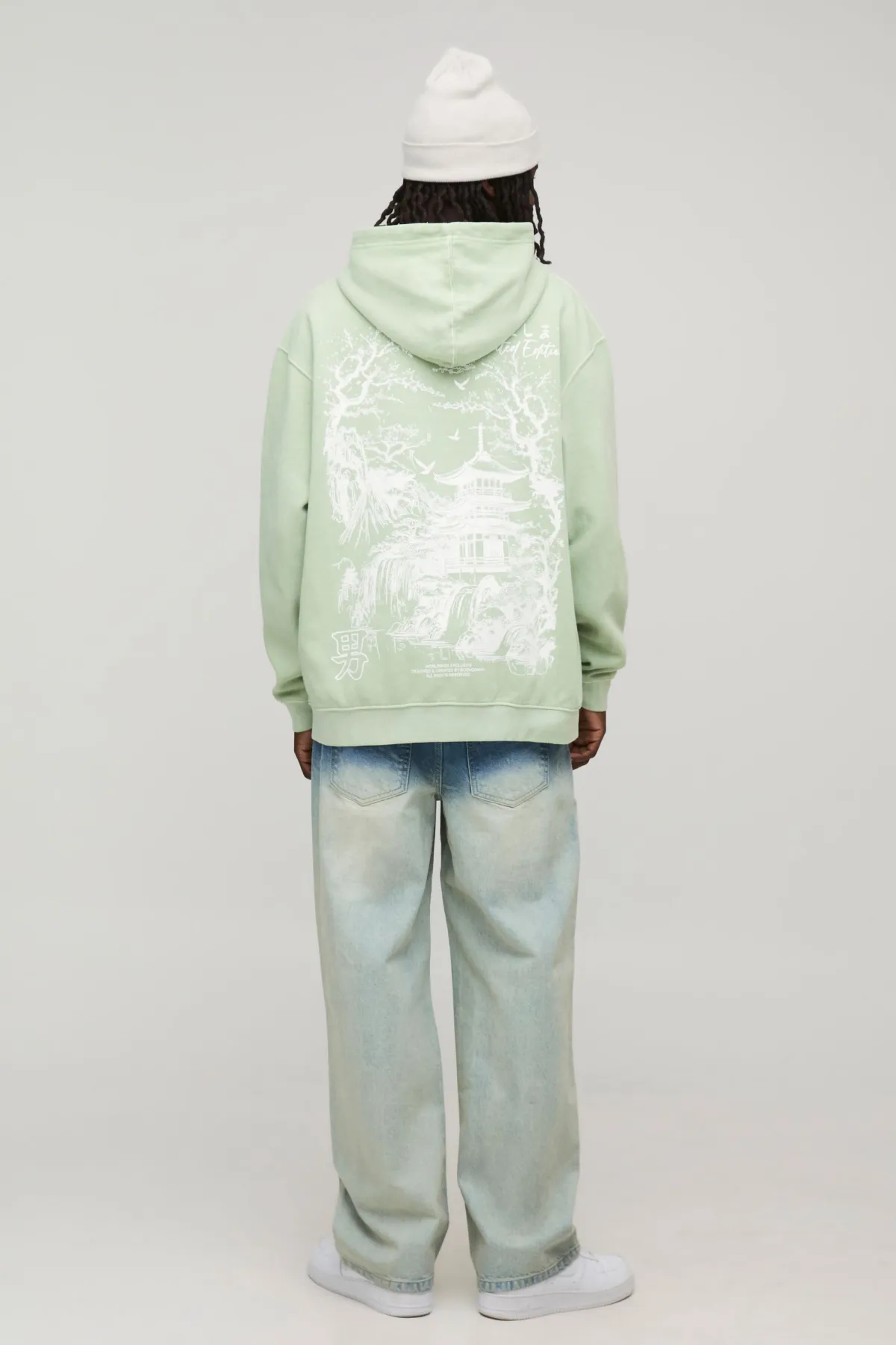 boohooMAN Sweat à capuche Pagoda édition limitée oversize délavé<Homme Sweats À Capuche Et Sweatshirts|Sweats À Capuche Et Sweats