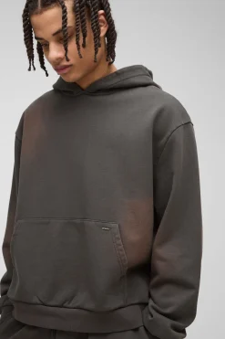 boohooMAN Sweat à capuche épais premium délavé<Homme Sweats À Capuche Et Sweatshirts|Sweats À Capuche Et Sweats