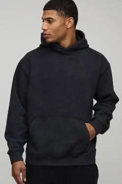 Sweat à capuche Playboy noir oversize lavé imprimé sous licence