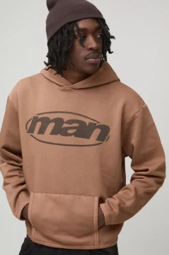 boohooMAN Sweat à capuche pour homme de marque, surdimensionné, style boxy, avec traitement spray-wash.<Homme Sweats À Capuche Et Sweatshirts|Sweats À Capuche Et Sweats