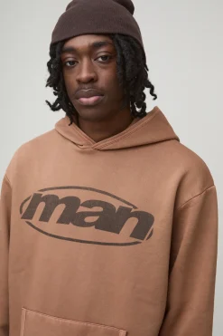 boohooMAN Sweat à capuche pour homme de marque, surdimensionné, style boxy, avec traitement spray-wash.<Homme Sweats À Capuche Et Sweatshirts|Sweats À Capuche Et Sweats