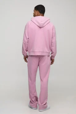 Sweat à capuche raglan surdimensionné pour homme à la coupe carrée, orné de strass et délavé.