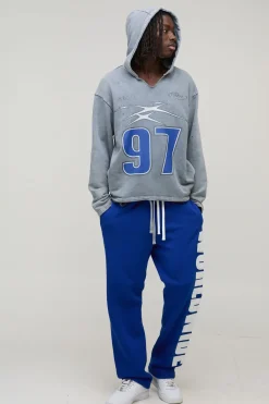 boohooMAN Sweat à capuche surdimensionné à coupe carrée, effet usé avec encolure déchirée<Homme Sweats À Capuche Et Sweatshirts|Sweats À Capuche Et Sweats